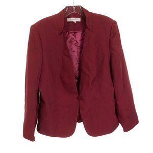 NWT Womens Size 16 Jacques Vert Cranberry Red Long Sleeve Dress Blazer Jacket